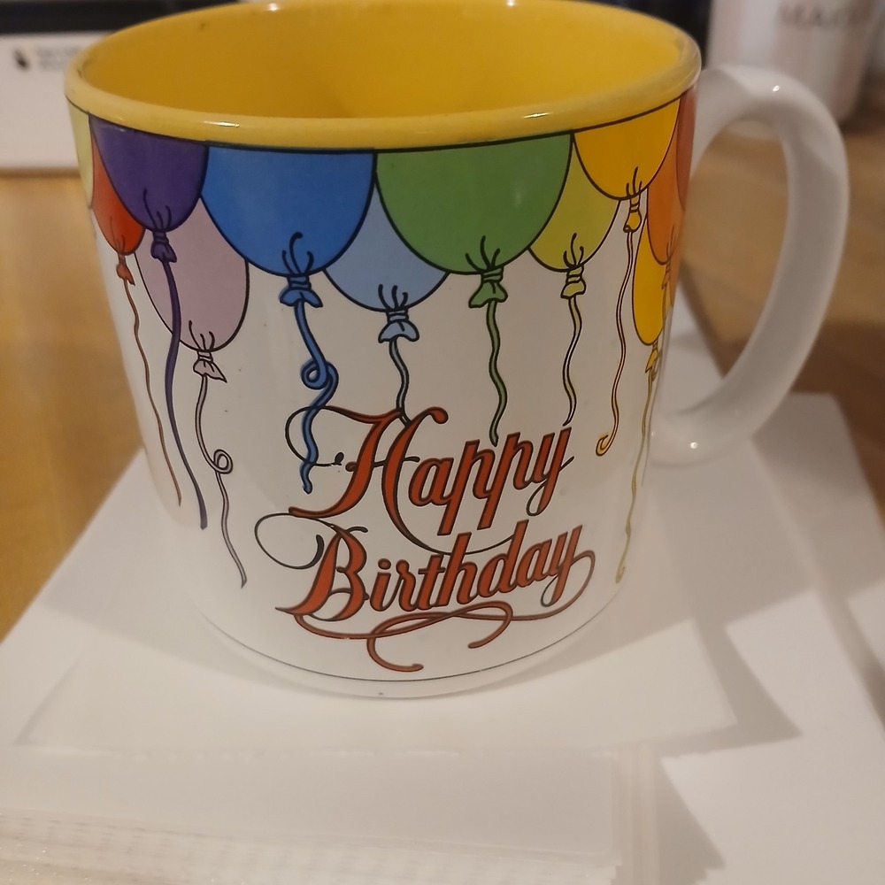 Happy Birthday Coffee Mug, Susan Burger.‎ Flowers, Inc Balloons